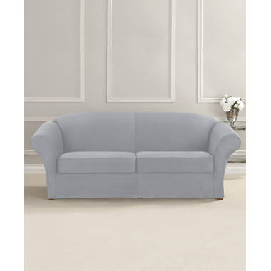 Stretch piqué 3 best sale seat sleeper sofa slipcover